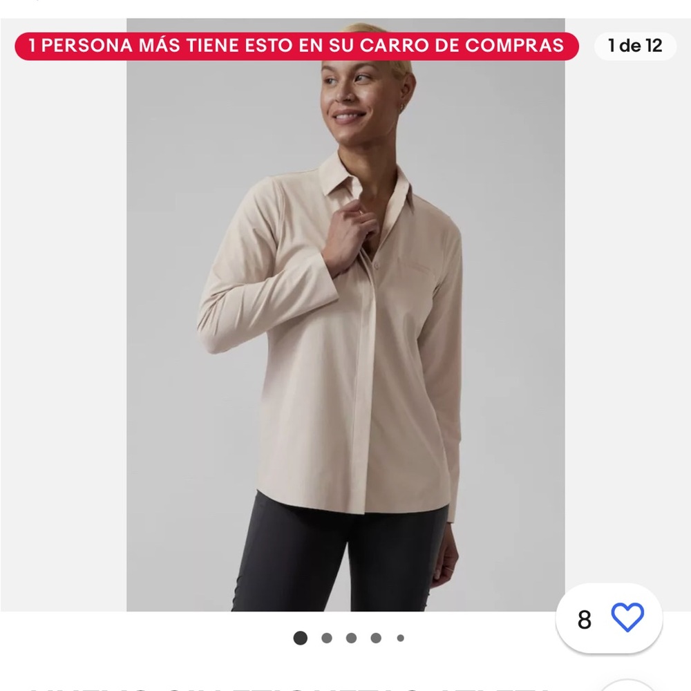 Athleta Urbanite Long Sleeve Collared Shirt - XXS